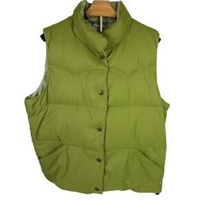 Converse Chuck Taylor All Star Women's Size XL Green Puffer Vest Snap Close